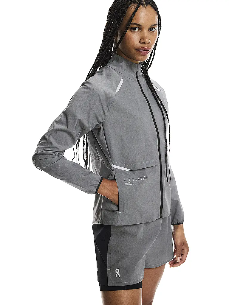 ON | Damen Laufjacke Weather Lumos | grau