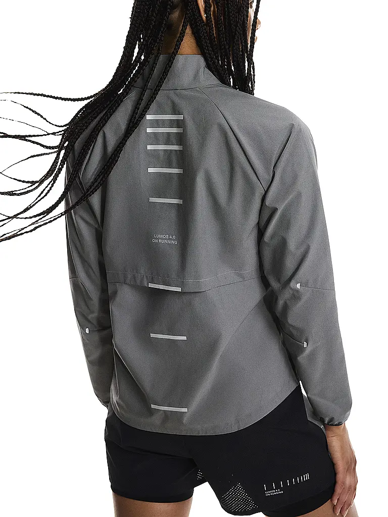 ON | Damen Laufjacke Weather Lumos | grau