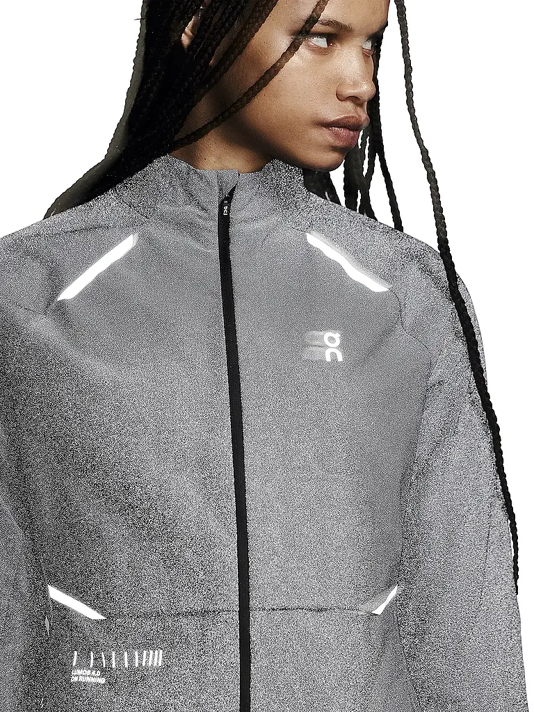 ON | Damen Laufjacke Weather Lumos | grau