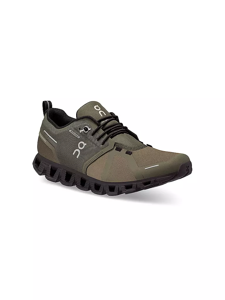 ON | Damen Laufschuhe Cloud 5 Waterproof OLIVE / BLACK | grau