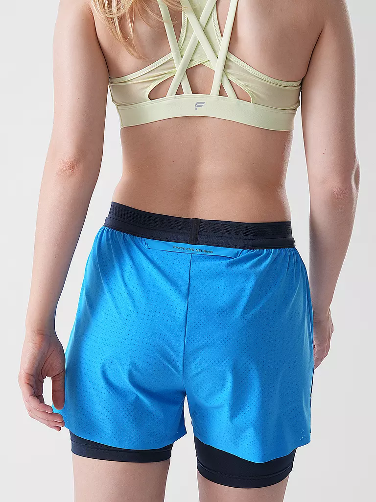 ON | Damen Laufshort 2in1 3" Performance | blau