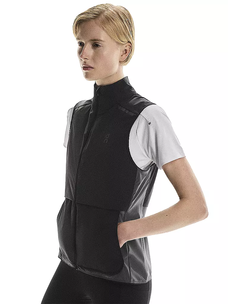 ON | Damen Laufweste Weather Vest | schwarz