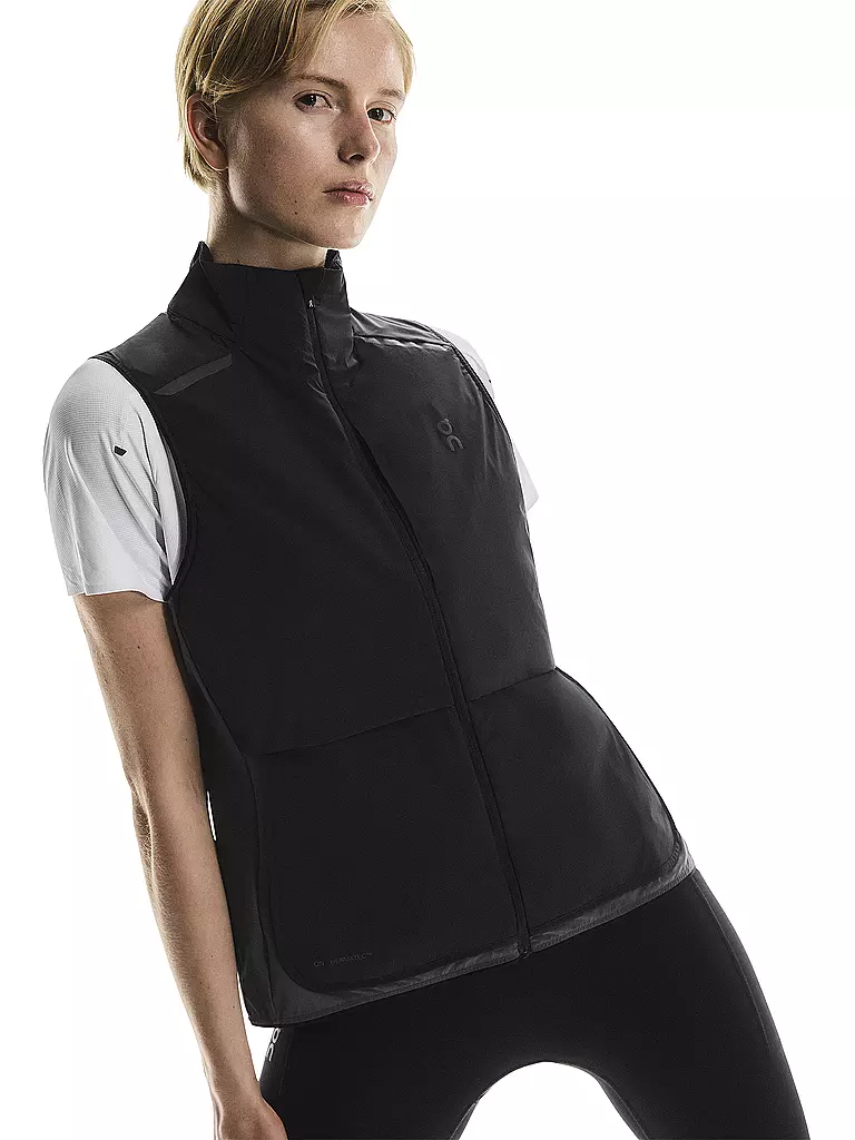 ON | Damen Laufweste Weather Vest | schwarz