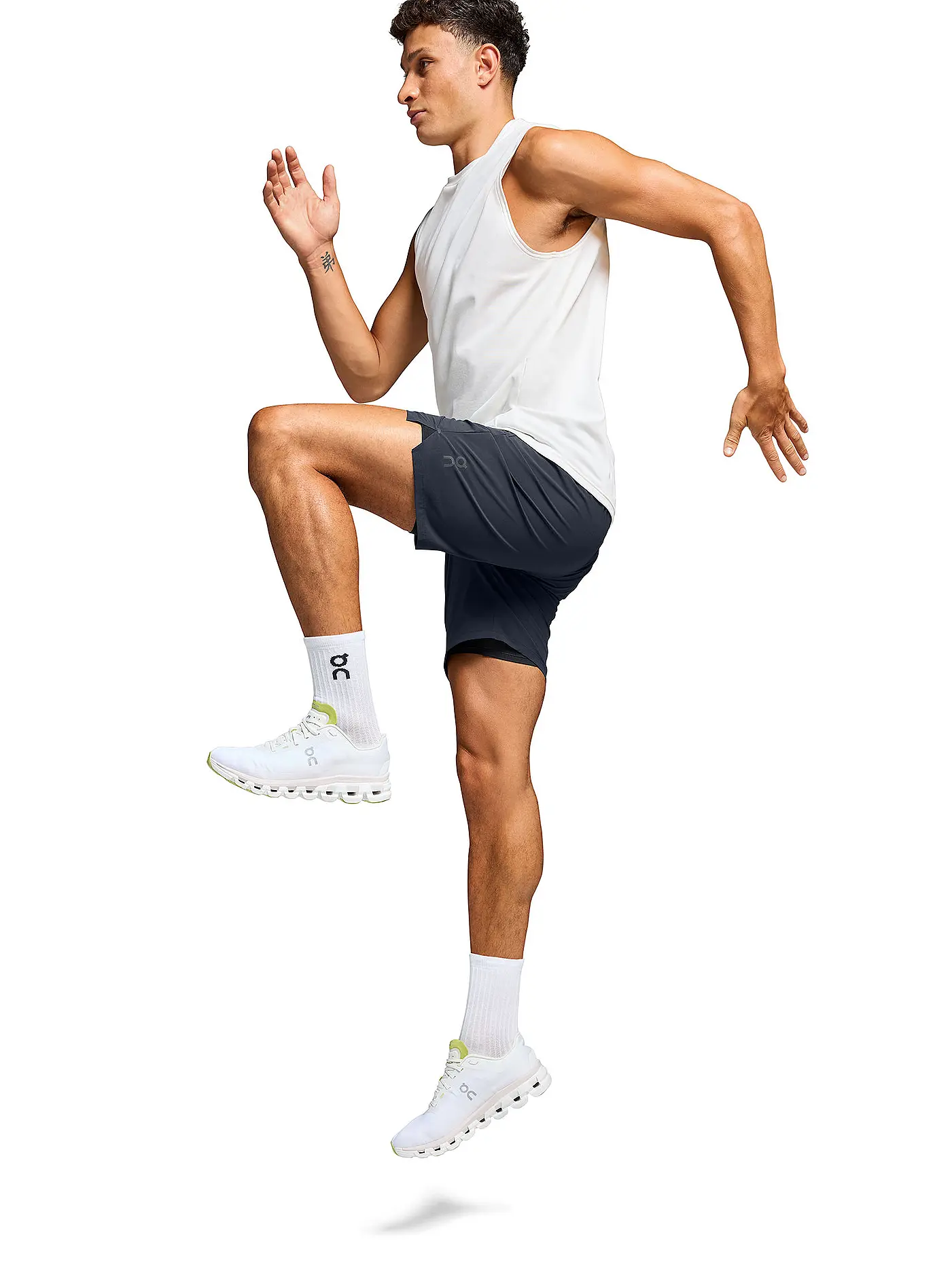 ON | Herren 2in1 Laufshort Performance Hybrid | dunkelblau