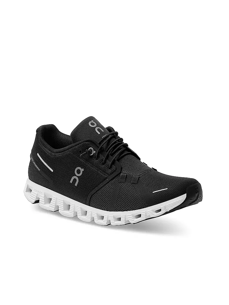 ON | Herren Laufschuhe Cloud 5 BLACK / WHITE | rot