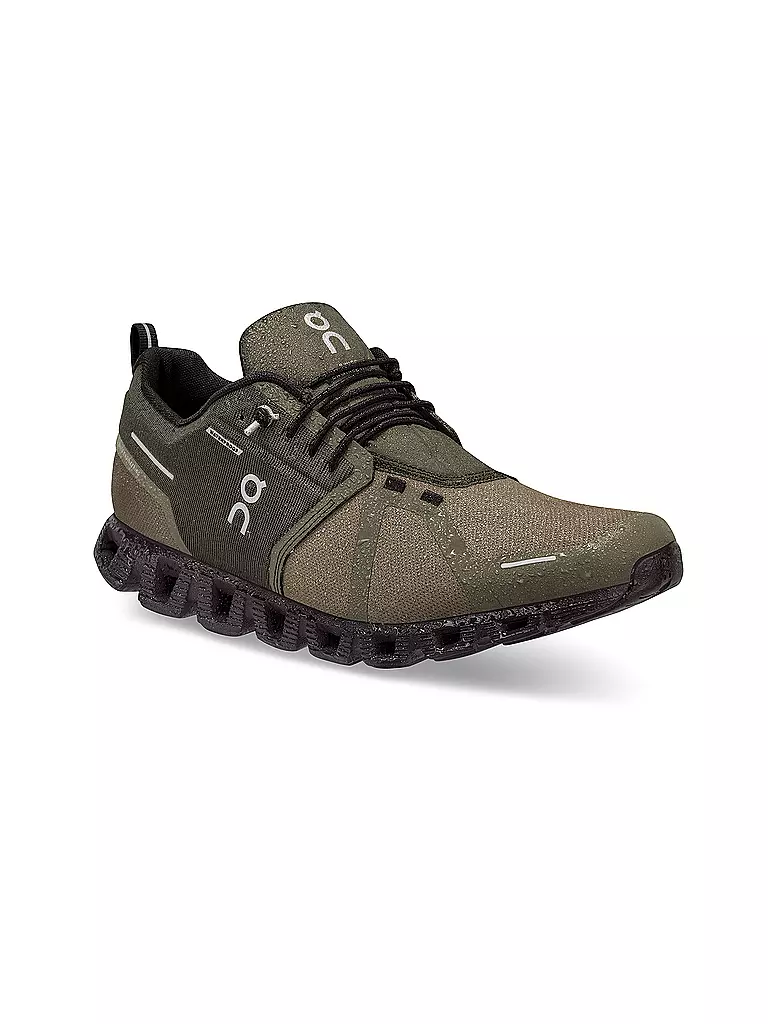 ON | Herren Laufschuhe Cloud 5 Waterproof OLIVE / BLACK | blau