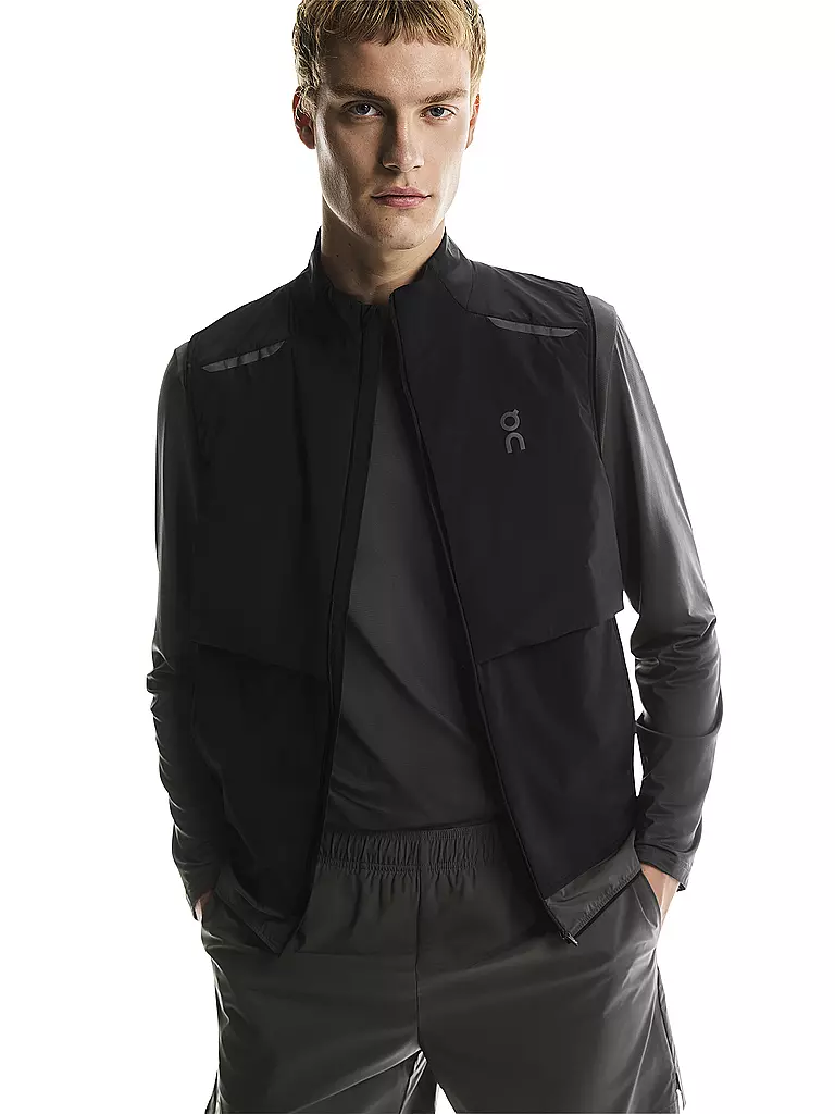ON | Herren Laufweste Weather Vest | schwarz