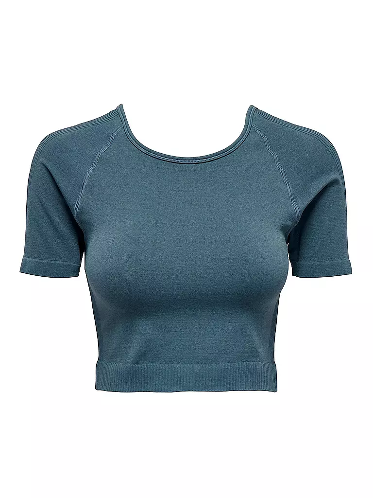 ONLY PLAY | Damen Fitnessshirt Seamless Cropped | blau