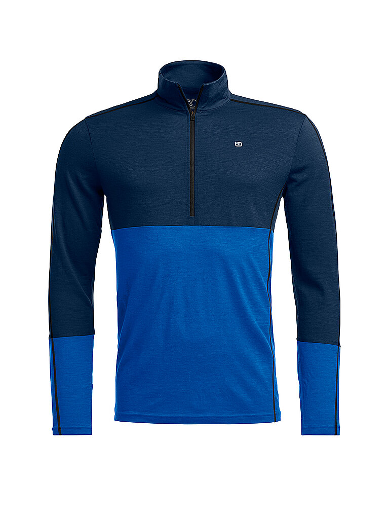 Ortovox Herren Unterzieh Zipshirt 185 ROCK'N'WOOL blau