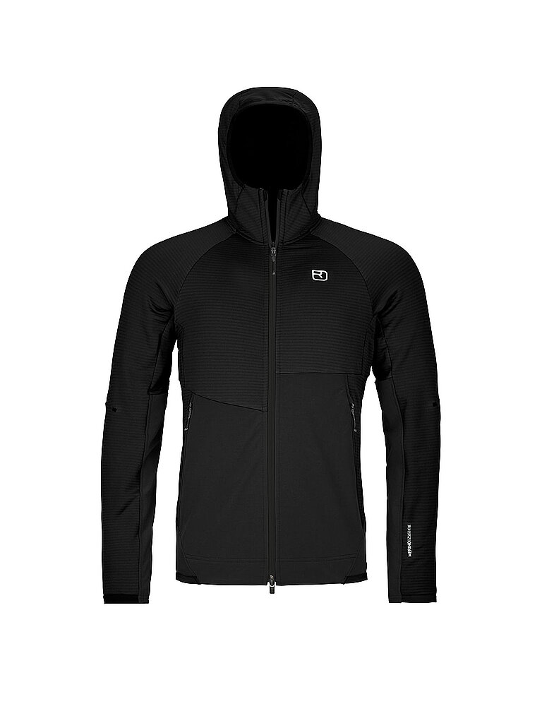 ORTOVOX Herren Fleecejacke RIB Hoodie schwarz | S
