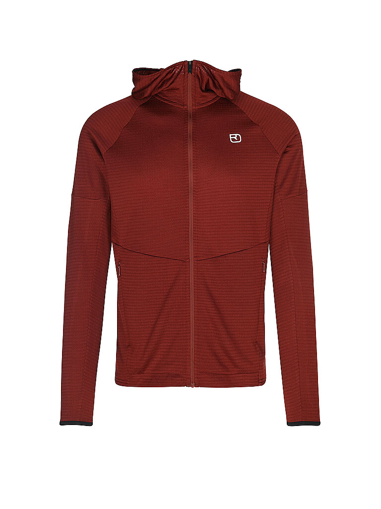 ORTOVOX Herren Fleecejacke Light Grid Hoodie dunkelrot | M