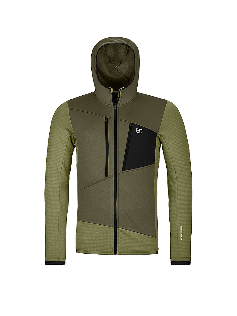 ORTOVOX Herren Fleecejacke Grid Hoodie olive | S
