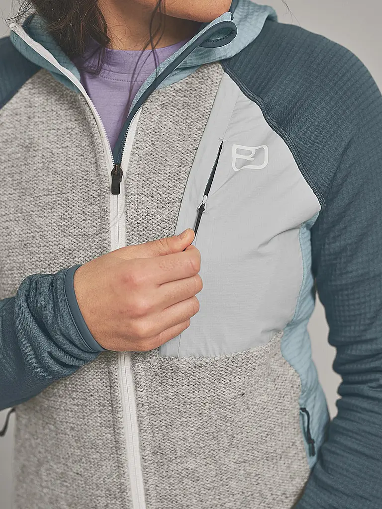ORTOVOX | Damen Fleecejacke Classic Knit Hoodie | petrol