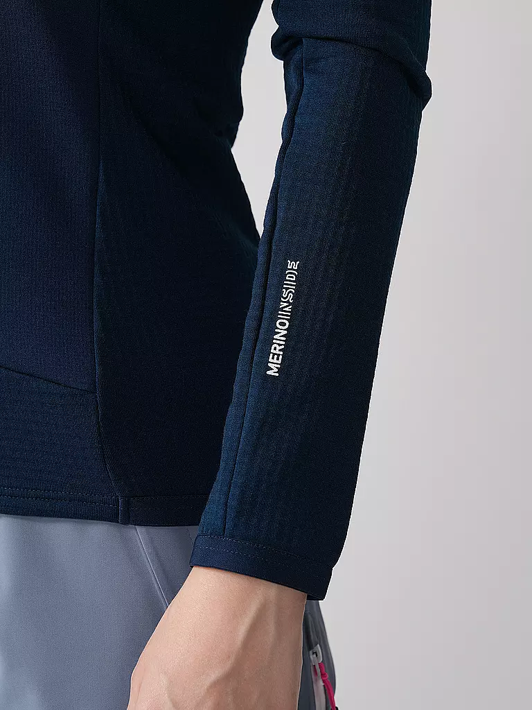 ORTOVOX | Damen Fleecejacke Fleece Grid Hoodie | dunkelblau