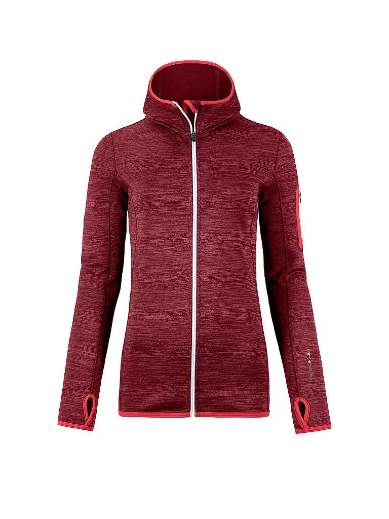 ORTOVOX | Damen Fleecejacke Melange Hoody | rot