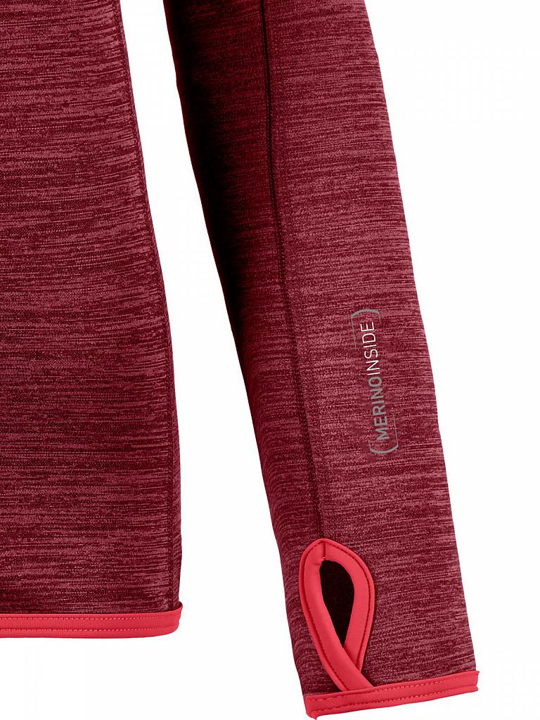 ORTOVOX | Damen Fleecejacke Melange Hoody | rot