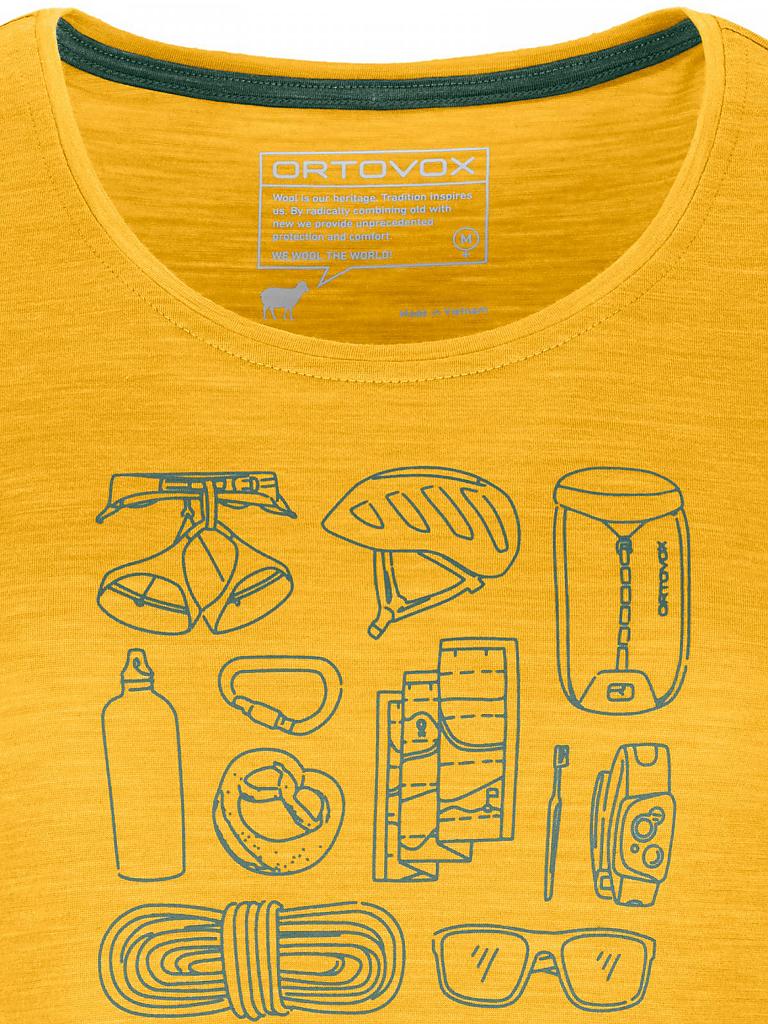 ORTOVOX | Damen Funktionsshirt 120 COOL TEC PUZZLE | gelb