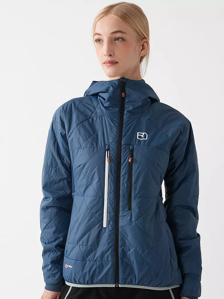 ORTOVOX | Damen Isojacke Piz Boé Swisswool Hoodie | blau