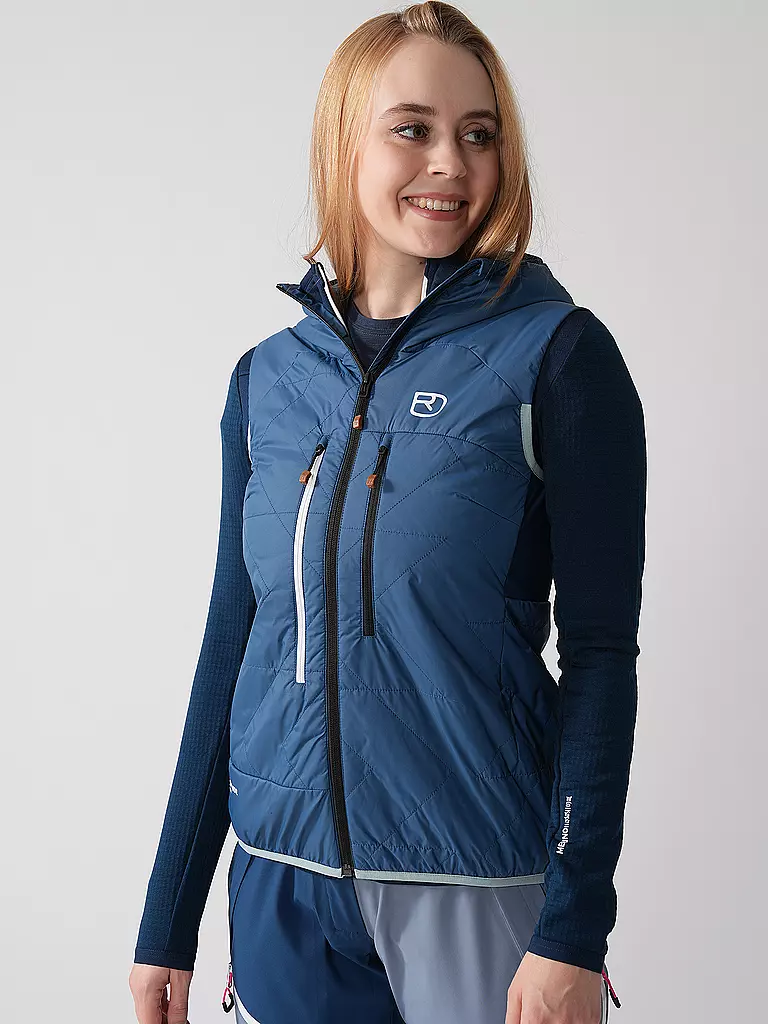 ORTOVOX | Damen Isoweste Swisswool Piz Boè Hoodie | blau