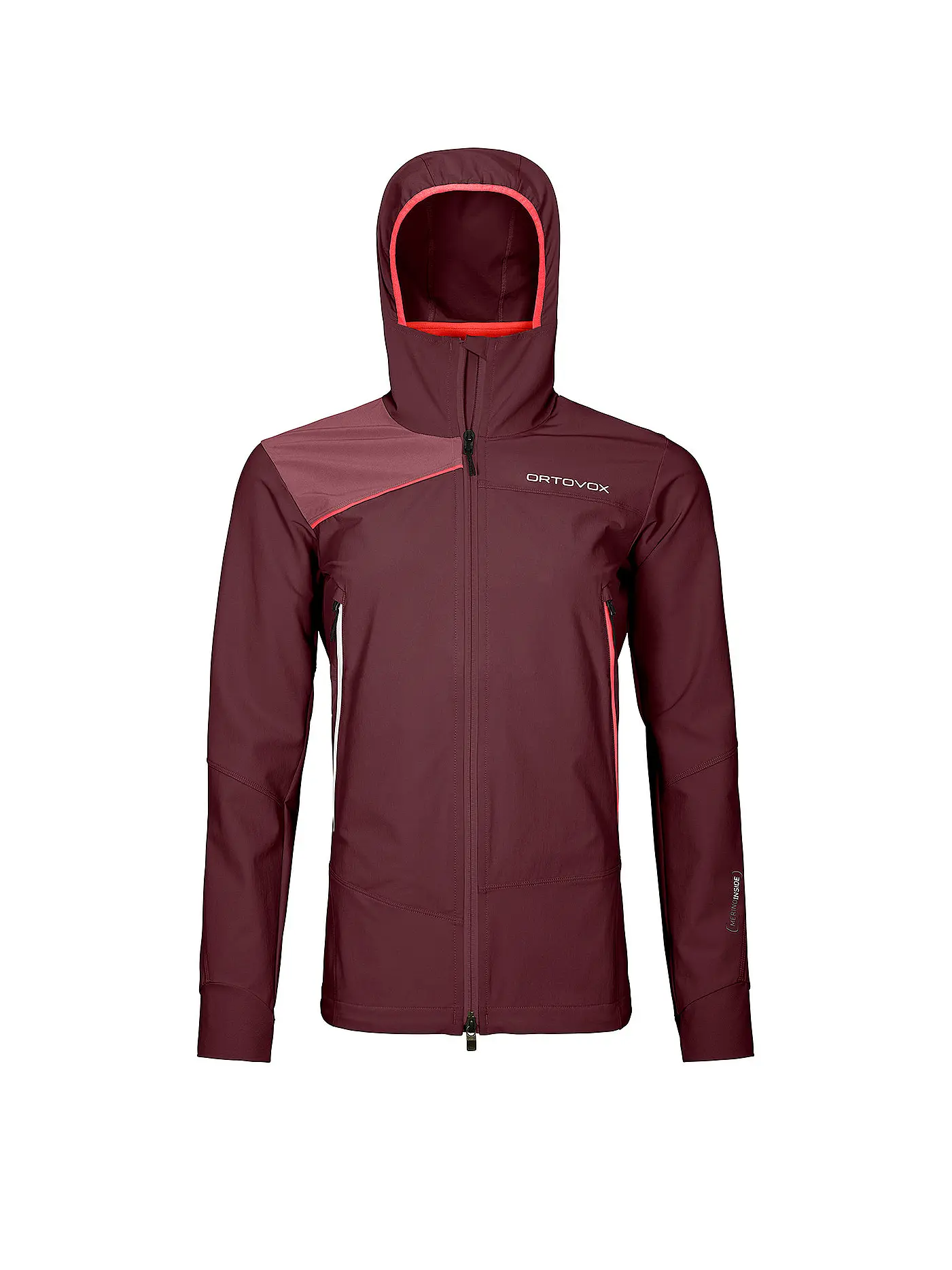 ORTOVOX | Damen Softshelljacke Pala Hoodie | dunkelrot