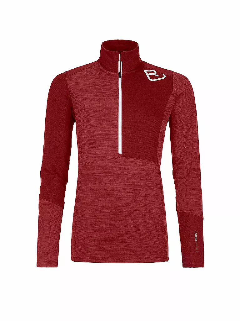 ORTOVOX | Damen Tourenshirt Fleece Light Zip Neck | rot