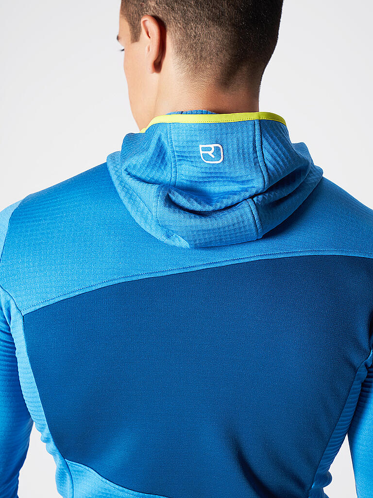 ORTOVOX | Herren Fleecejacke Fleece Grid Hoodie | blau