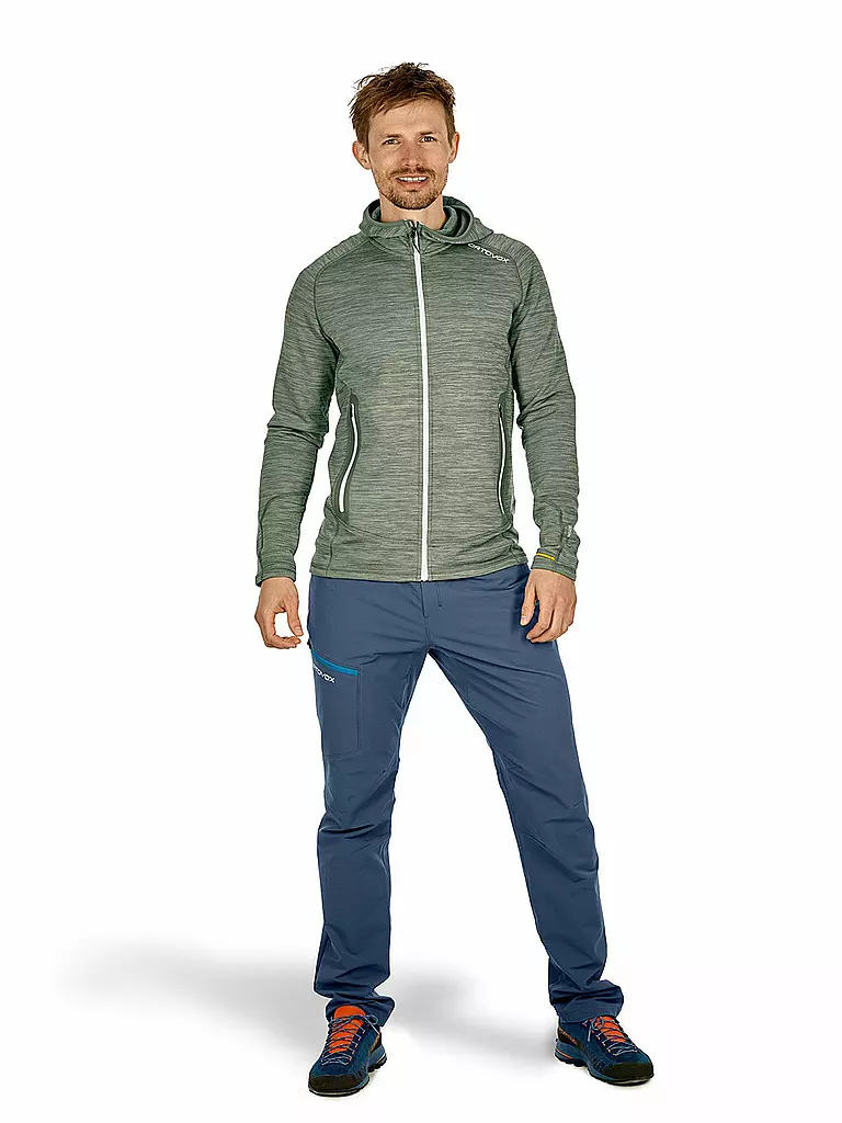 ORTOVOX | Herren Fleecejacke Fleece Light Melange Hoodie | grün