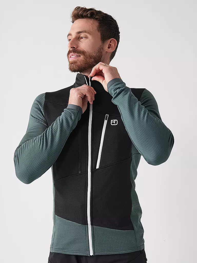 ORTOVOX | Herren Fleecejacke Grid Hoodie | schwarz