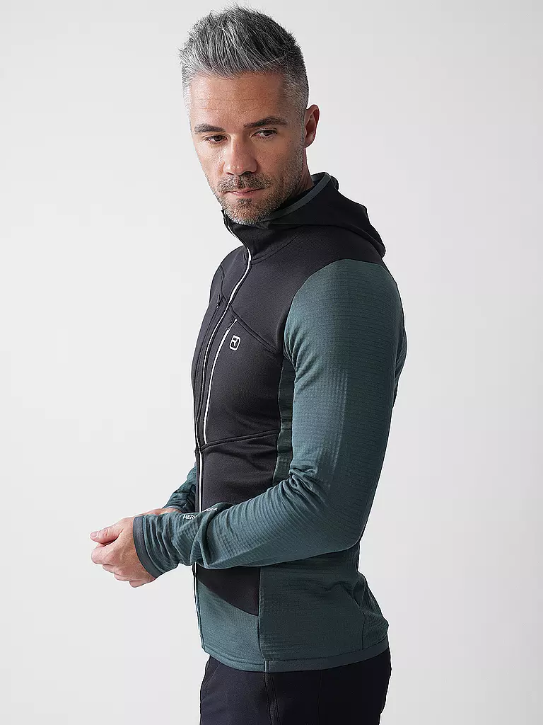 ORTOVOX | Herren Fleecejacke Grid Hoodie | beige