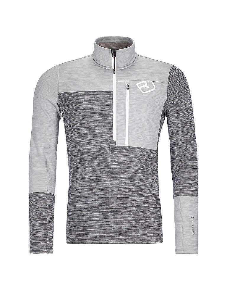 ORTOVOX | Herren Tourenshirt Fleece Light Zip Neck | grau