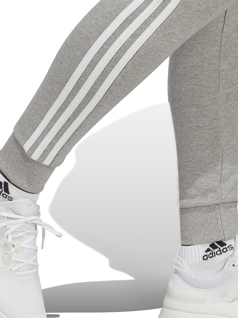 ADIDAS | Damen Jogginghose Essentials 3-Stripes French Terry Cuffed | hellgrau