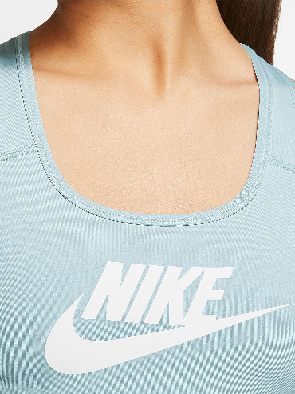 NIKE | Damen Sport-BH Dri-FIT-Swoosh Medium Support | hellblau
