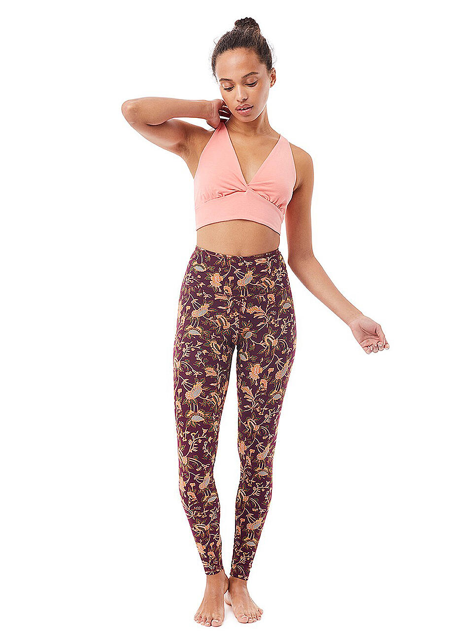 MANDALA | Damen Yoga Tight Printed | dunkelrot