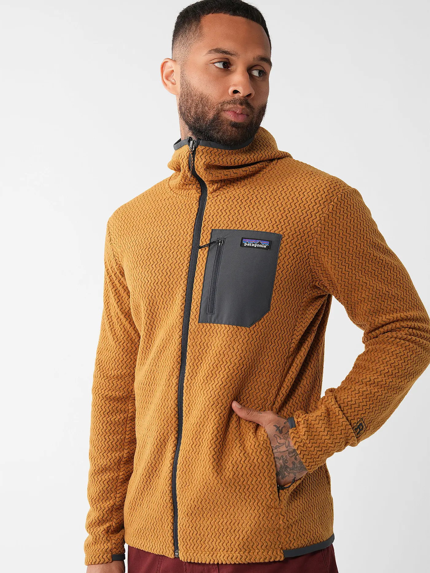 PATAGONIA | Herren Fleecejacke R1® Air Full-Zip Hoodie | camel