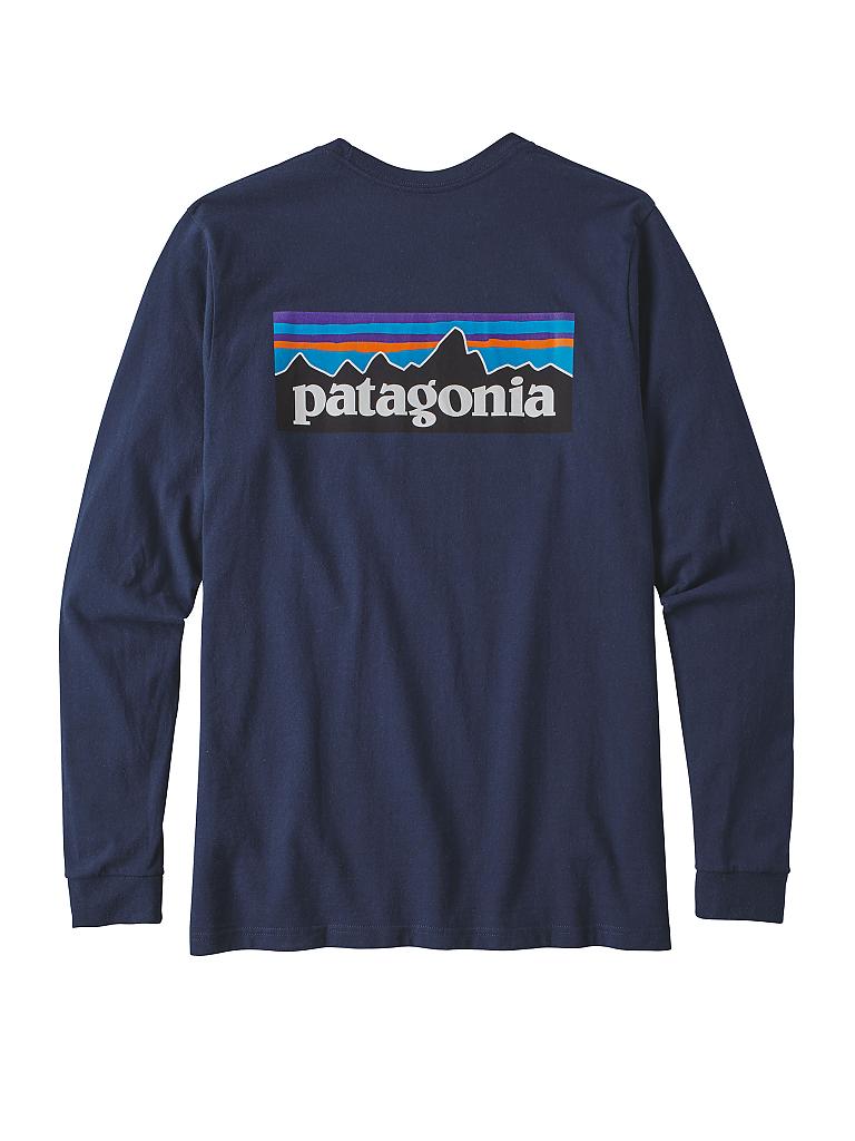 PATAGONIA | Herren Langarmshirt P-6 Logo Responsibili-Tee® | blau
