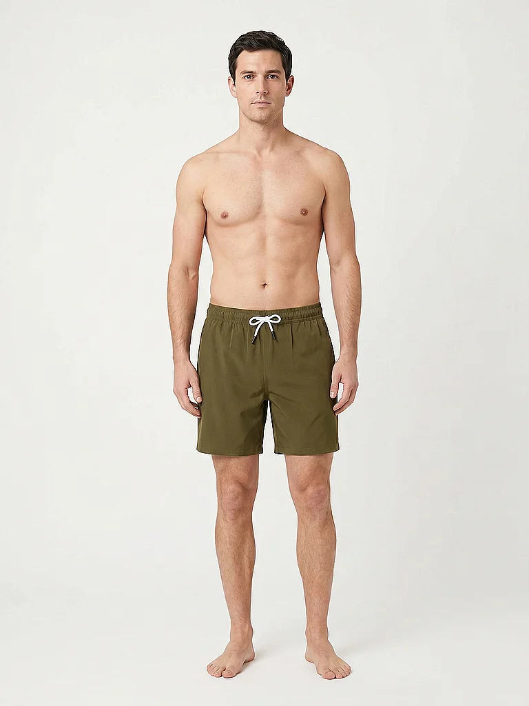 PAUL Herren Badeshorts Solid olive | L — Bild 3