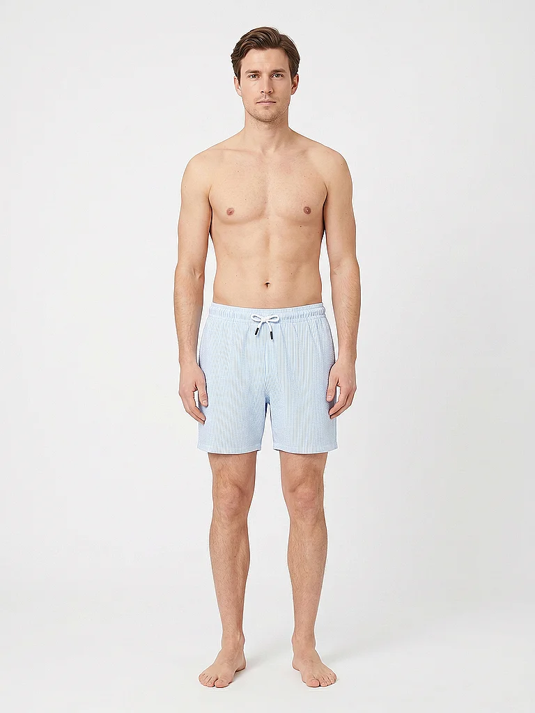 PAUL Herren Badeshorts Striped hellblau | M — Bild 3