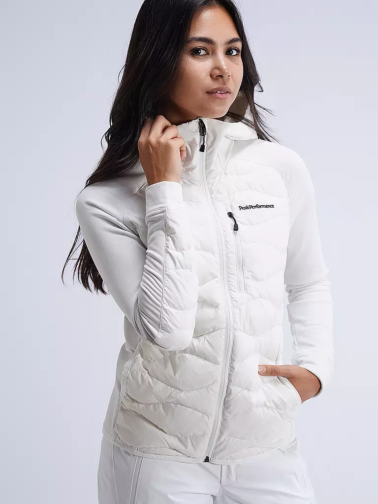 PEAK PERFORMANCE | Damen Freizeitjacke Helium Down Hybrid Hoodie | weiss