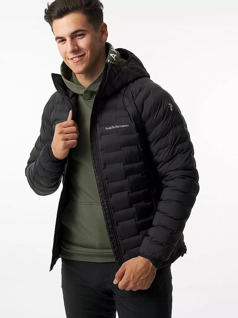 PEAK PERFORMANCE | Herren Winterjacke Argon Light Hoodie | schwarz