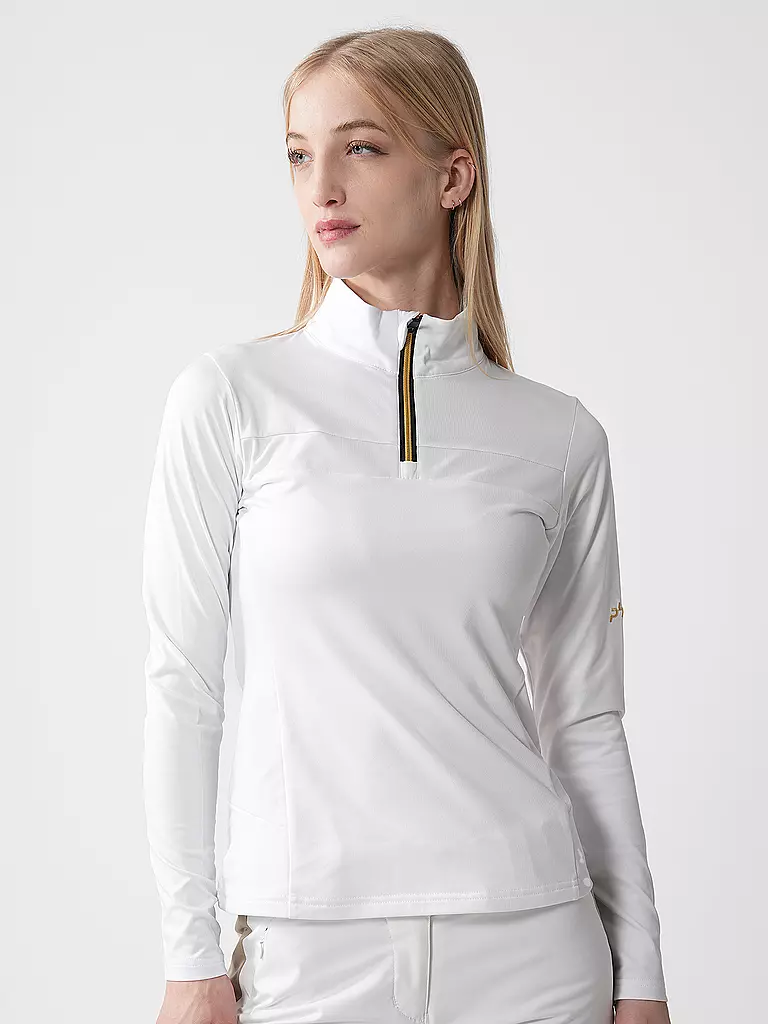 PHENIX | Damen Unterzieh Zipshirt Gold Accent | schwarz