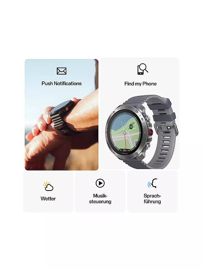 POLAR | Outdoor-Multisportuhr Grit X2 Pro | schwarz