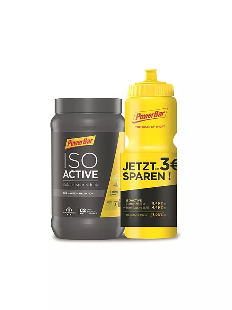 POWER BAR | ISO ACTIVE Lemon 600g inkl. Trinkflasche 750 ml | bunt