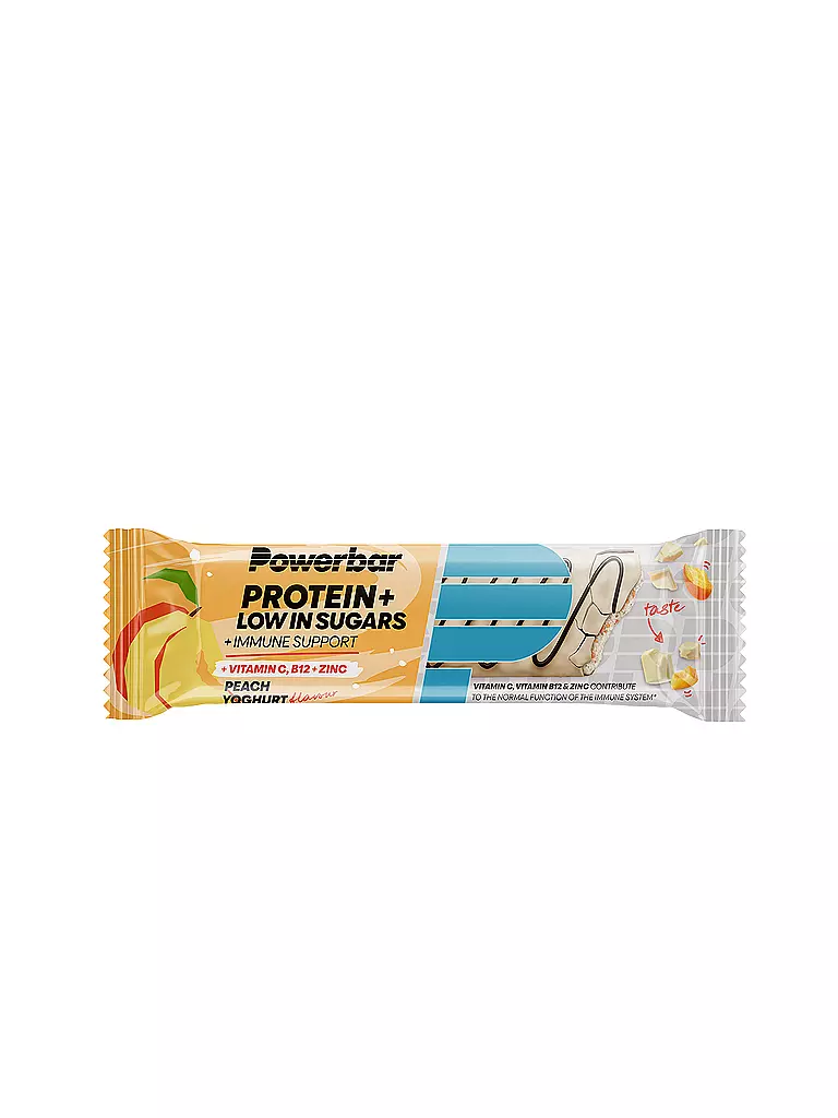 POWER BAR | Protein+ Low in Sugars Immune Support Riegel Peach Yoghurt | gelb