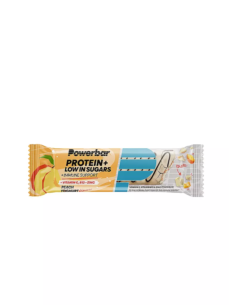 POWER BAR | Protein+ Low in Sugars Immune Support Riegel Peach Yoghurt | bunt