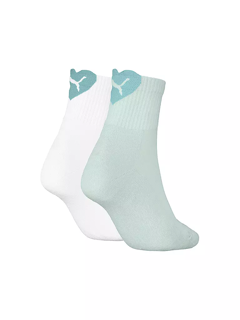 PUMA |  Damen Freizeitsocken Heart Logo Short Crew 2er Pkg. | hellgrün