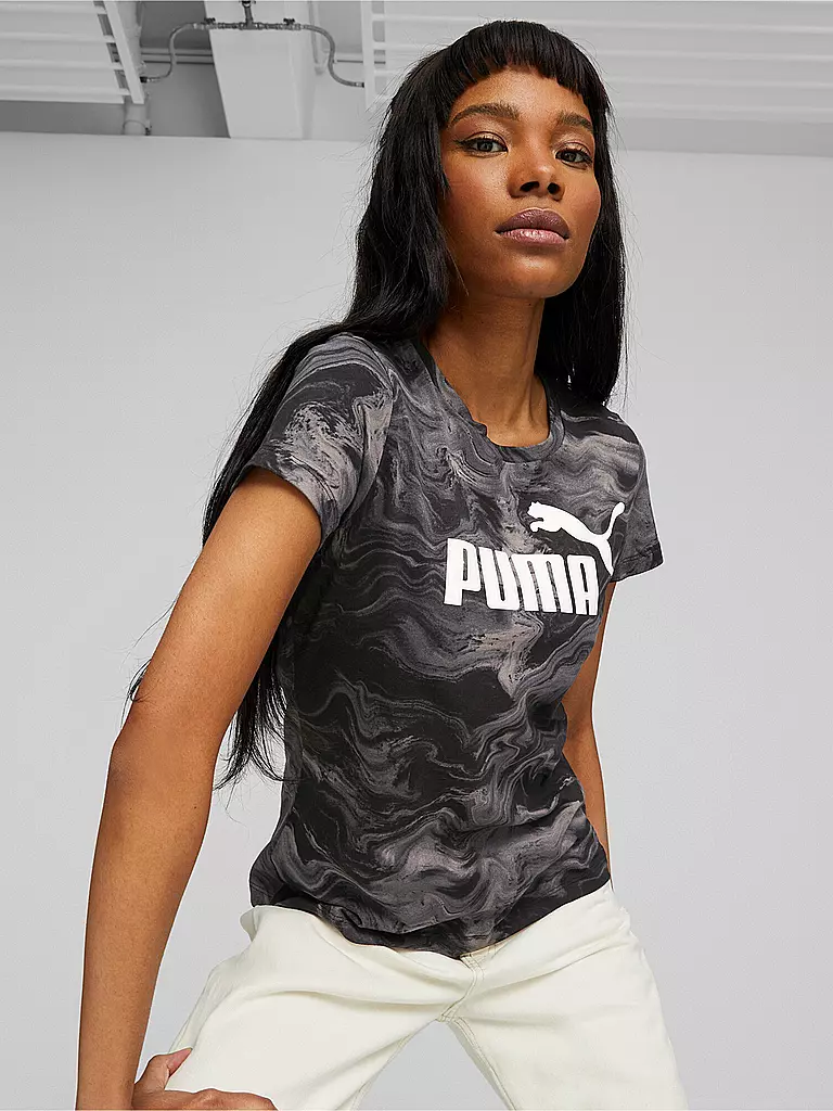 PUMA |  Damen T-Shirt Marbleized  | schwarz