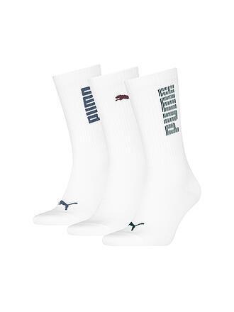 PUMA | Chaussettes de loisirs pour homme RIB Logo Crew, lot de 3
