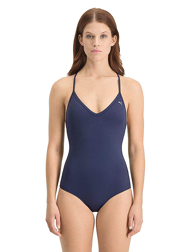 PUMA Damen Badeanzug V-Neck dunkelblau | M