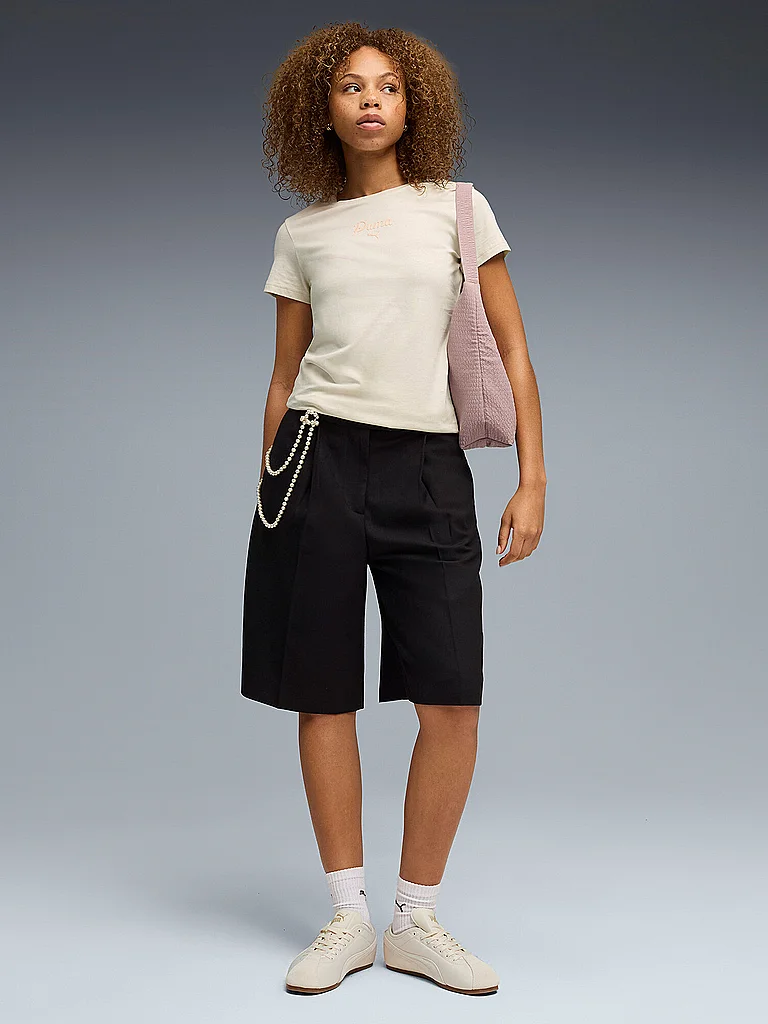 PUMA Damen T-Shirt Essentials Script creme | L — Bild 3