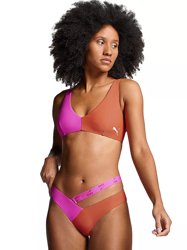 PUMA | Damen Bikinioberteil Swim Colourblock | pink